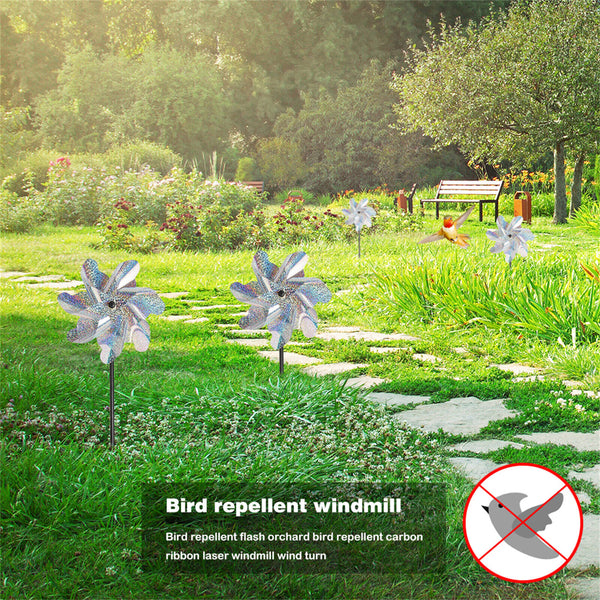 2X Anti-Birds Reflective Windmill for Garden Orchard Farm Scare Birds Away Tools