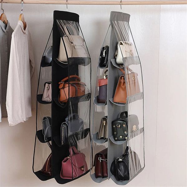 8 Pocket Double-sided Bag Handbag Storage Holder Hanging Organizer Shelf AU NEW