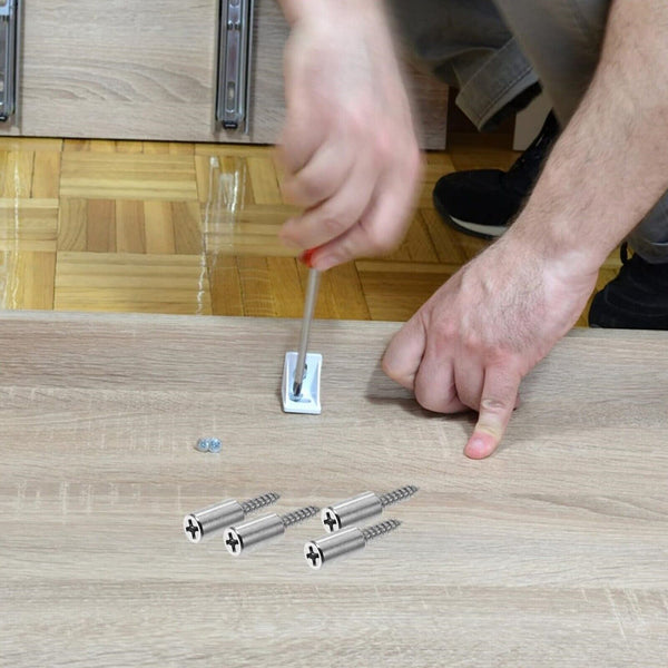 12PCS Shelf Pins Sturdy Metal Shelf Bracket  Screws Pegs with Self-tapping Screw