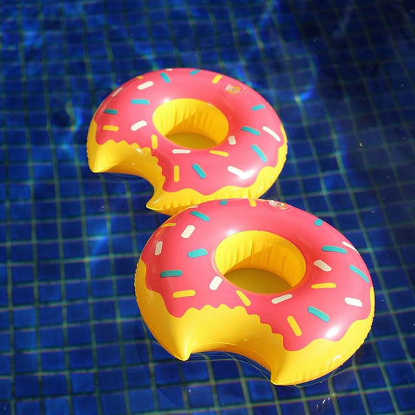 10X Inflatable Doughnut Drink Holder Floating Cup Holders Pool Can Holder Party