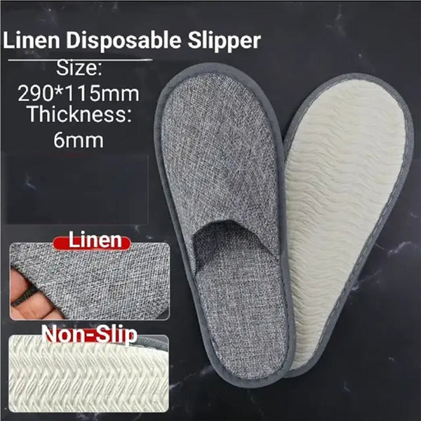 UP 100Pairs Unisex Grey Disposable Slipper SPA Non-Slip Slippers Hotel Household