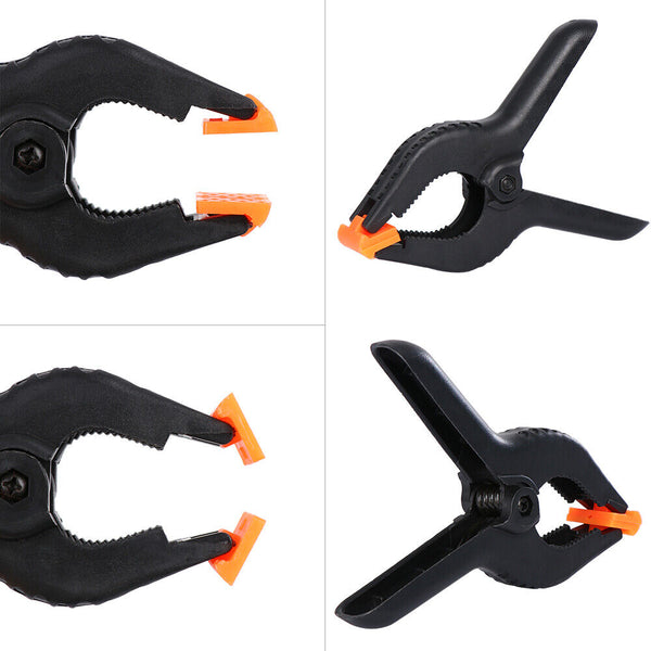 12X Nylon Spring Clamps Set Quick DIY Tools Grip Clips Hard Plastic Heavy Duty