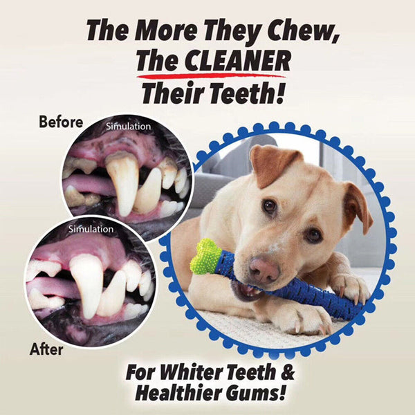 Dog Toothbrush Pet Clean Mouth Chew Teeth Toys Brushing Molar Stick Cleaning