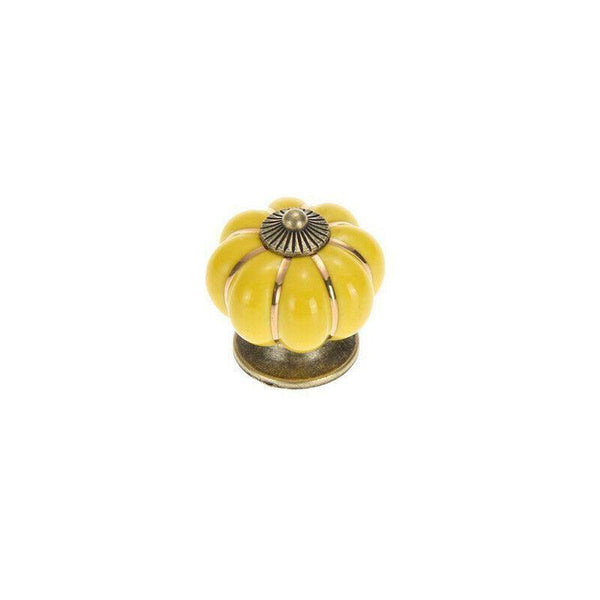 Vintage Ceramic Doorknobs Pumpkin Cupboard Kitchen Cabinet Drawer Pull Handle AU