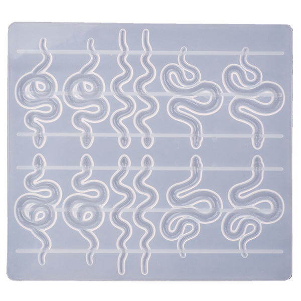 2x Silicone Snake Earring Resin Epoxy Mold Jewelry Pendant Eardrop Casting Mould