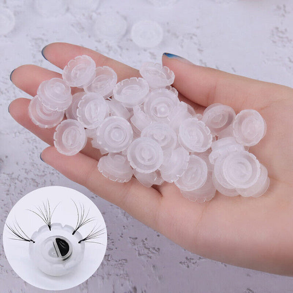 200pcs Eyelashes Glue Holder Lashes Blossom Cup Eyelash Extension Adhesive Stand