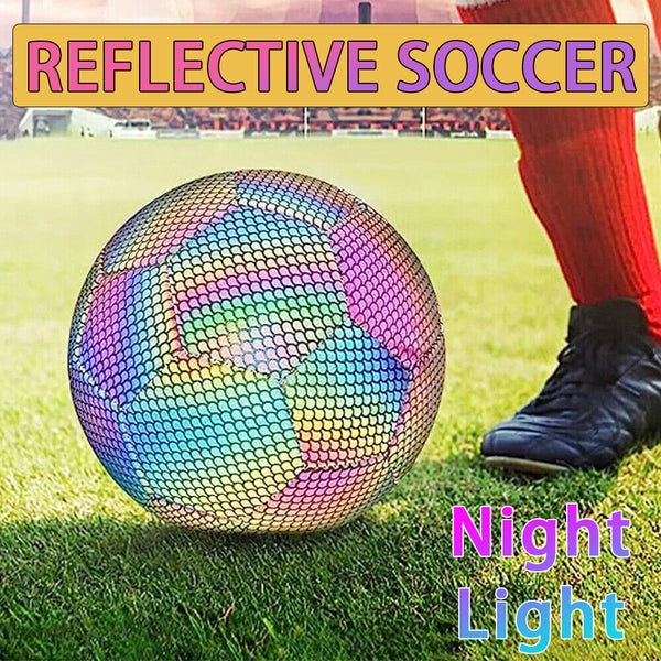 Reflective Soccer Ball Luminous Night Glow Footballs Student Training RL