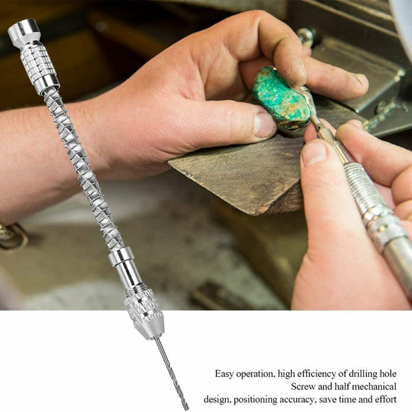 Hand Twist Drill Pin Vice 0.3-2mm+20x Mini Micro Bit Jewellery Speed High Steel