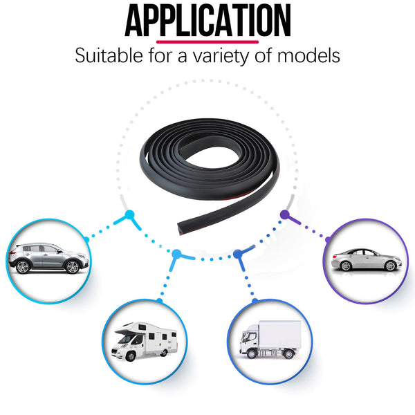 4M T Shape Universal Weather Seal Strip Car Hood Door Edge Trunk Trims Rubber AU