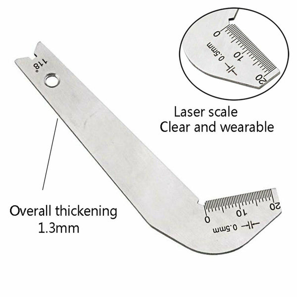 2PCS 118 Degree Drill Bit Gauge Sharpening Angle Inspection Stainless Steel Tool