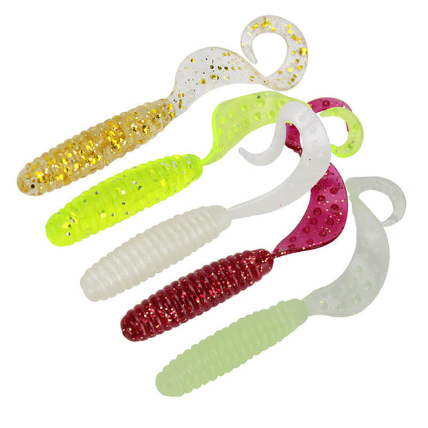 20/40x Soft Plastic Bream Fishing Lures Curly Tackle Bass Cod Tail Lure Bream AU