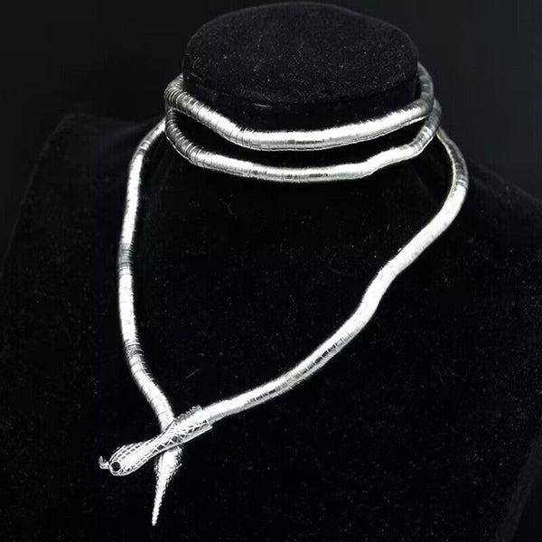 Adjustable Punk Snake Choker Necklace & Flexible Wrap Bracelet Collar Setllar AU