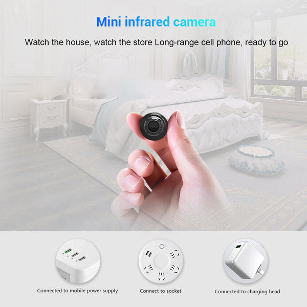 HD 1080P Mini Hidden Spy Camera WIFI Wireless IP Night Vision Motion Detection - Lets Party