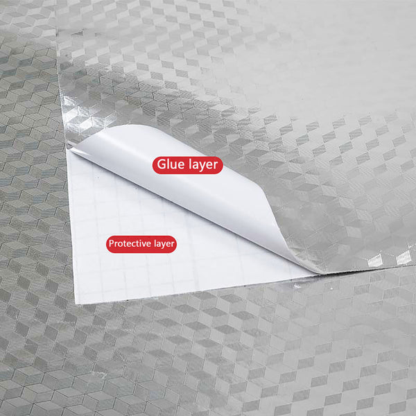 Rolls Oil Proof Foil Sticker Wallpaper Kitchen Wall Self Adhesive Waterproof