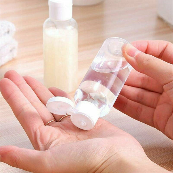 10PCS 50ml Refillable Bottles PET Clear Empty Lotion Liquid Makeup Container AU