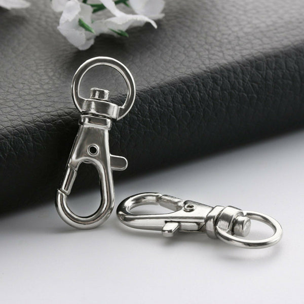 20Sets Swivel Lobster Clasp Clips Hook Alloy Key Ring Split Keychain Durable DIY