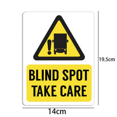 Blind Spot Sign 2pc – Take Care Truck Warning Vinyl Decal