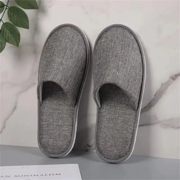 UP 100Pairs Unisex Grey Disposable Slipper SPA Non-Slip Slippers Hotel Household