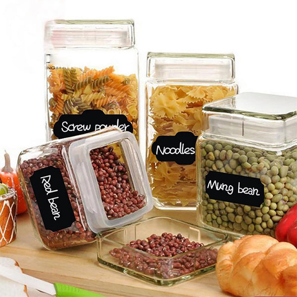 Blackboard Chalkboard Labels and 2x Chalk Pen Kitchen Jar Craft Stickers