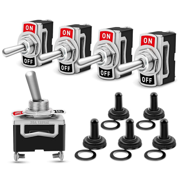 10x Waterproof Toggle Flick Switch 250V ON/OFF Car Dash Light Metal 12 Volt Boot