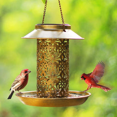 Solar Bird Feeder Hanging Wild Bird Seed Feeders Outdoor Garden for Yard Garden