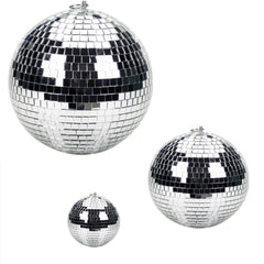 Disco Mirror Ball – Silver Mirrored Party Ball in Five Sizes with Loop