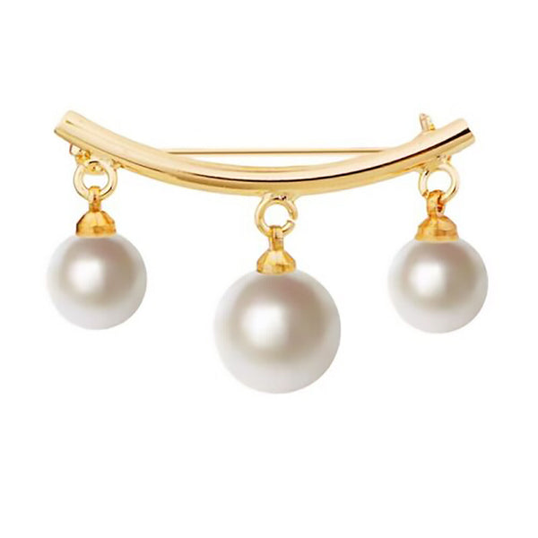 1X Three Pearl Design Dress Cardigan Blouse Shawl Clip Brooch Pin Metal Alloy AU