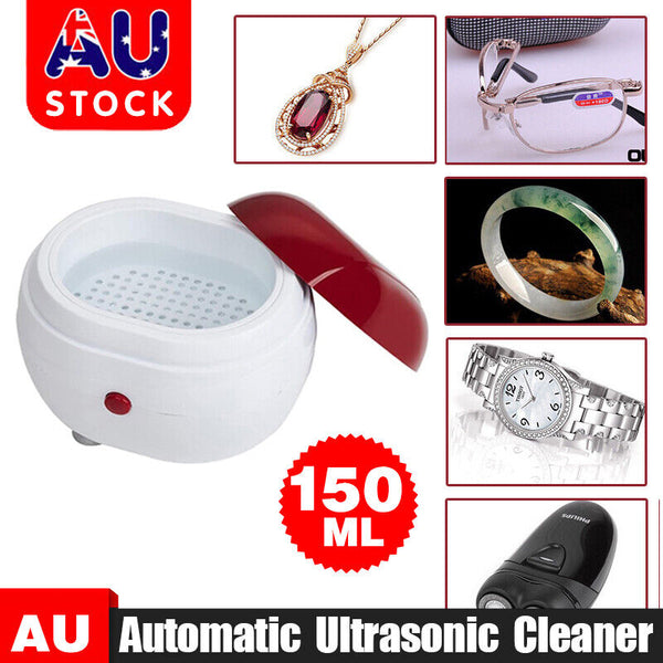 Ultrasonic Mini Jewelry Cleaner Gold Silver Necklace Rings Watches Coin Cleaning