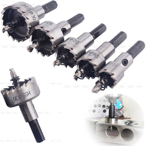 5PCS Hole Saw Tooth Kit HSS Stainless Steel Drill Bit Set Cutter for Metal Wood