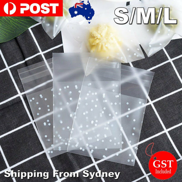 UP300PCS Clear Dots Self Adhesive Cookie Gift DIY Bag Plastic Candy Package Bags