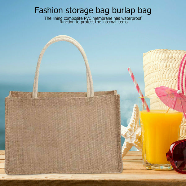 Burlap Tote Bags Blank Jute Beach Shopping Handbag Gift Bags with Handle AU SELL