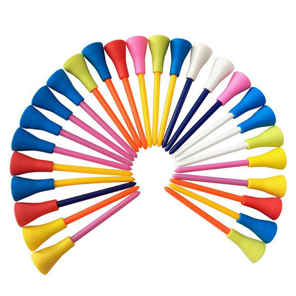 20/40/100Pack 83mm Golf Tees Multi Color Plastic With Rubber Cushion Top Quality