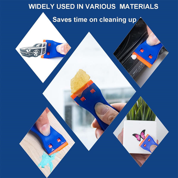 2X Sticker Scraper + 100 Plastic Razor Blade Good Grip Vinyl Wrap Remove Tool AU