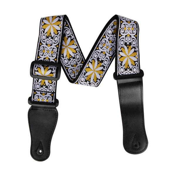 Adjustable Guitar Strap Embroidery Thickening Electric Acoustic Guitar Bass Belt