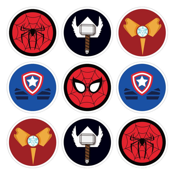 12PCS Avengers Superhero Paper Loot Lolly Party Bag Stickers Birthday Favour