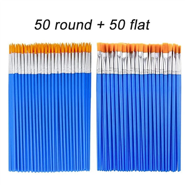 Bulk Flat / Fine Paint Brushes Small Brush for Detail Painting Craft Art Artist