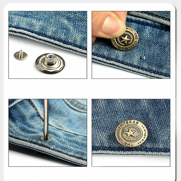 UP TO12X No Sewing Jeans Jacket Denim Buttons Press Repair Tack Replacement 17mm