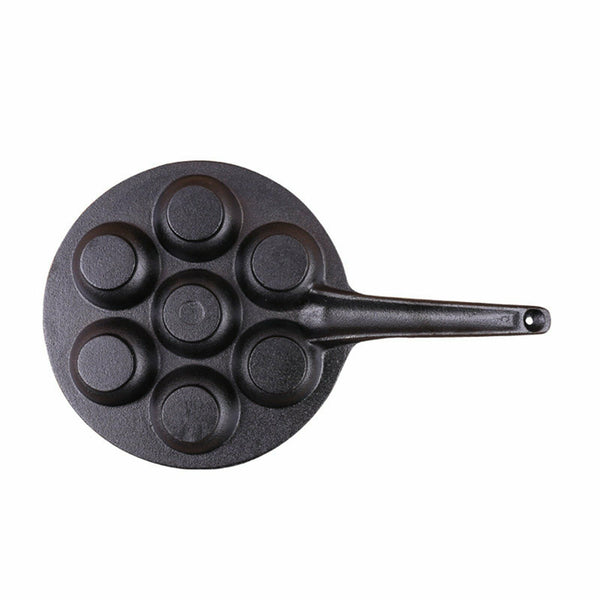 7Holes Dimple Cast Iron Poffertjes Mini Dutch Pancake Pan Handle Braised Octopus