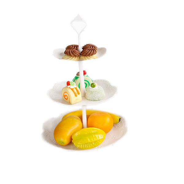3 Tier Cake Stand Cupcake Holder Set White Plastic Dessert Display Wedding Party