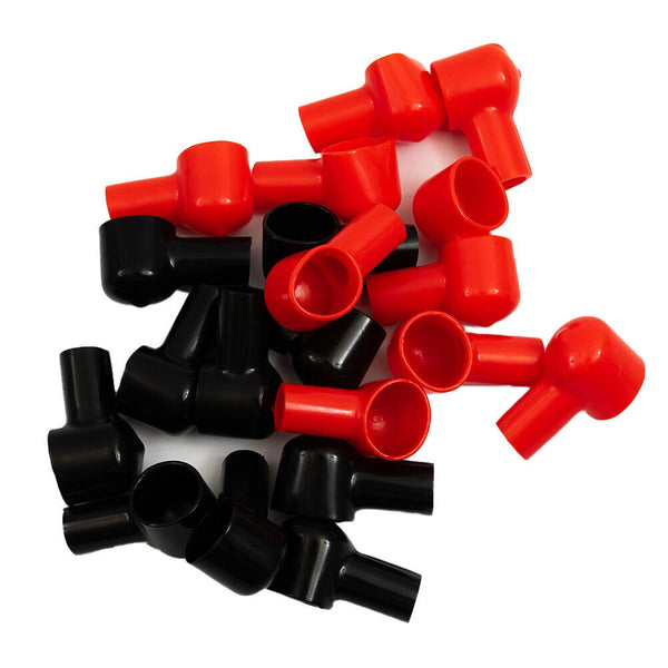Battery Terminal Insulating Rubber Protector Covers 14mm x 6mm Red Black 5 Pairs