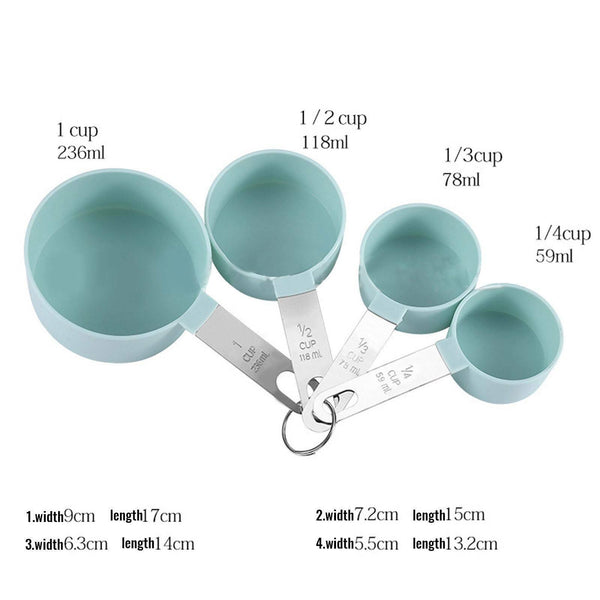 8PCS Stainless Steel Measuring Cup Spoons Kitchen Baking Cooking Tools Set New