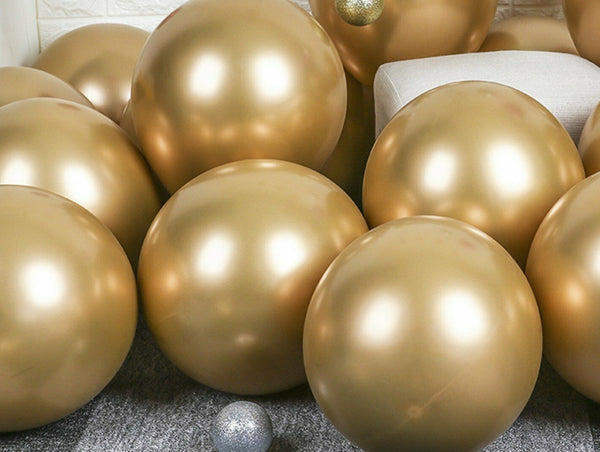 50x Thick Chrome Metallic Balloon 30cm Helium Birthday Wedding Party Balloons - Lets Party