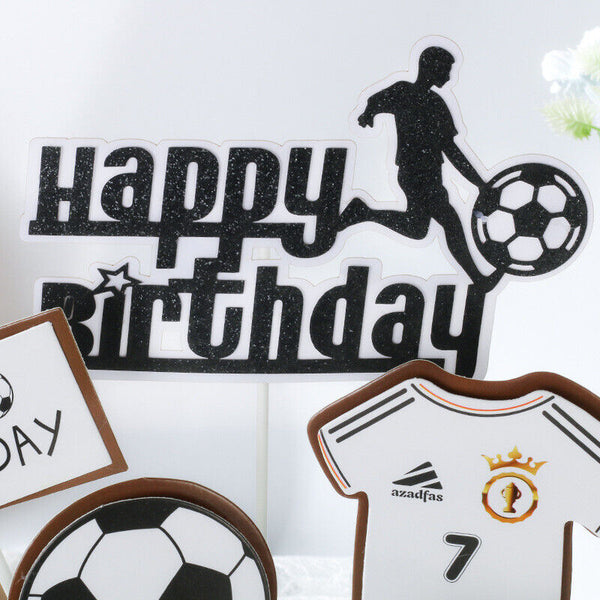 6PCS Soccer Cake Toppers Set Party Supplies Football Sports Birthday Decoration