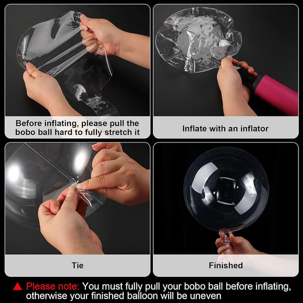 5x 25-90cm Clear Round Giant Jumbo Bobo Bubble Balloon Party Wedding Birthday AU