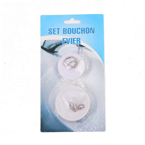 2X Multi Fit Plug Bath Sink 50mm and 40 mm Basin Easy Squeeze Lift Combined Pack