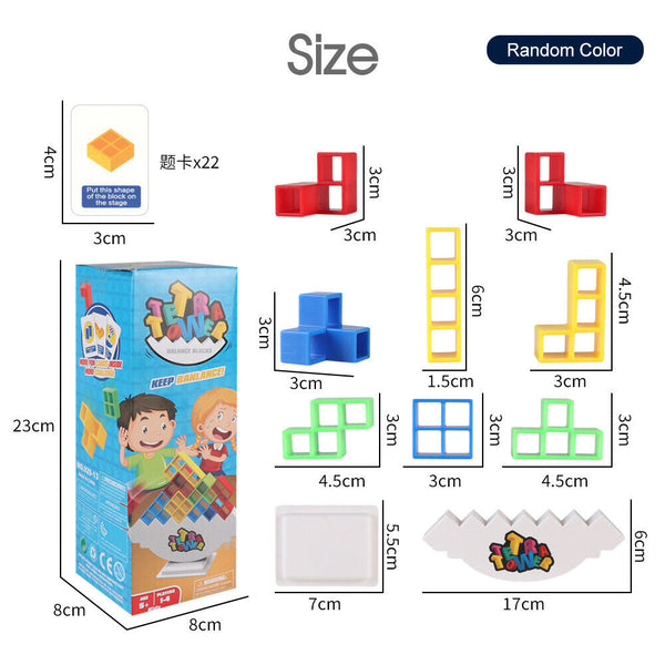 Tetra Tower Balance Stacking Blocks Game Team Toys Gifts Kids Adults AU