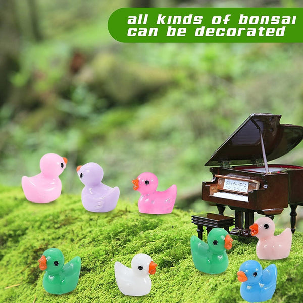 100PCS Luminous Realistic Party Decor Resin Christmas Mini Tiny Ducks Birthday