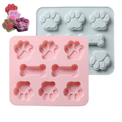 Dog Paw Silicone Mould 2pk – Paw and Bone Treat, Cake and Ice Tray