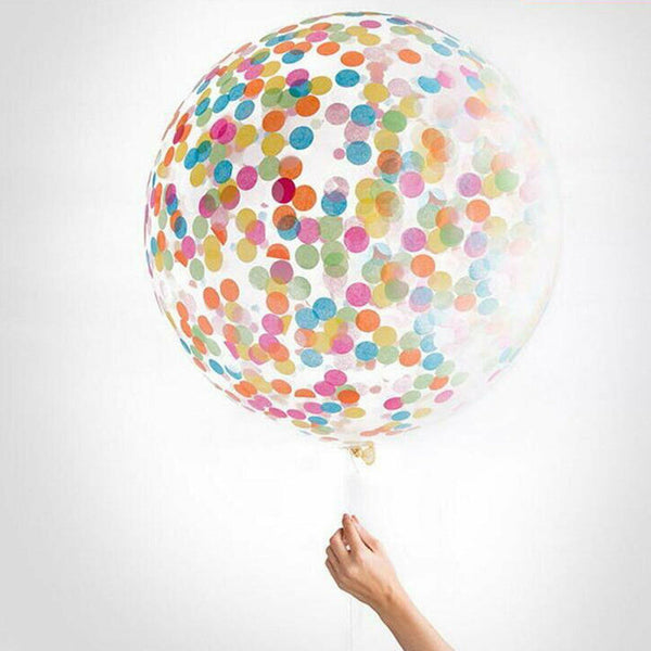 Giant 90cm Confetti Balloons Glitter Clear Latex Birthday Party Wedding Balloon