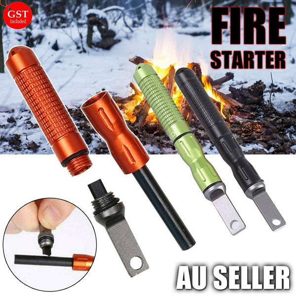 Flint Rod Camping Hiking Survival Metal Fire Starter Lighter FULL Magnesium Rod